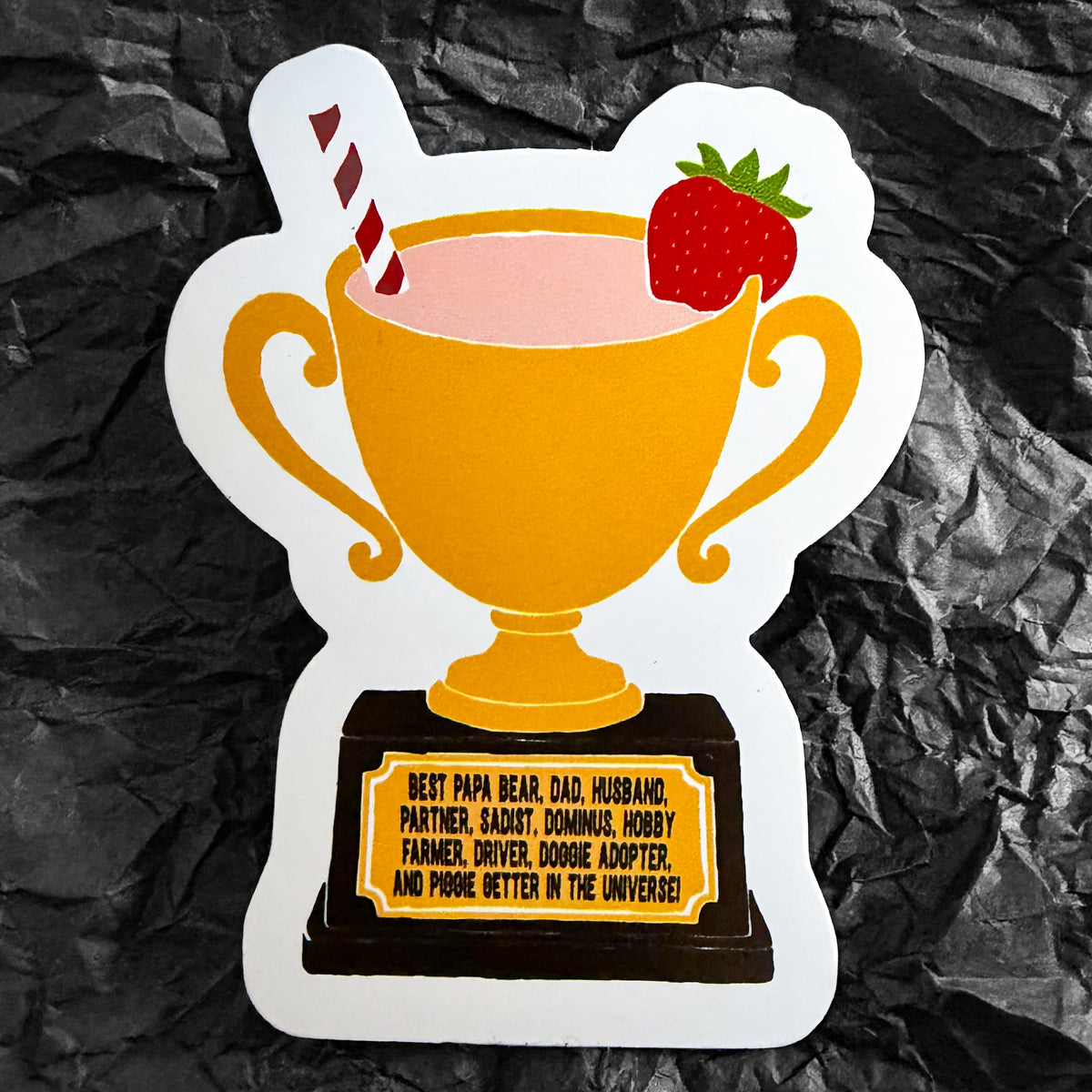 Sticker - Corey's trophy to Master Greer