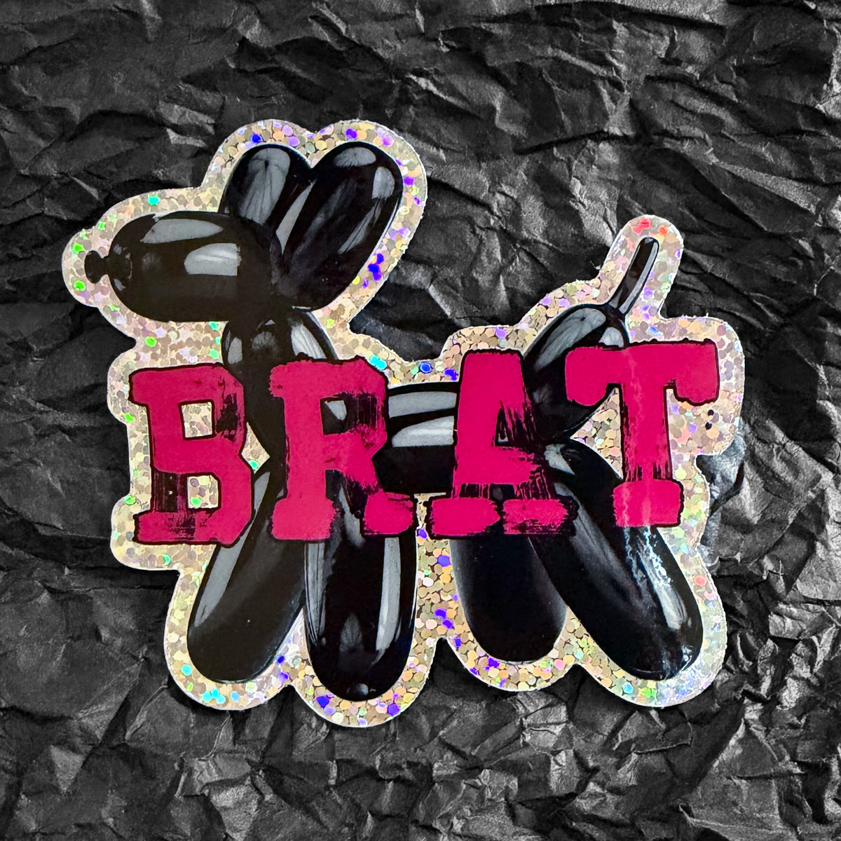 Sticker, glitter - Brat - Jordan's balloon dog