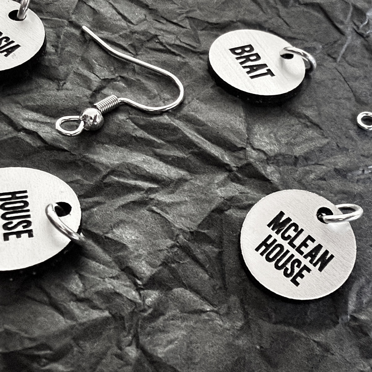 Mini charm - Includes earring hook - Cara Dee characters - Brushed silver