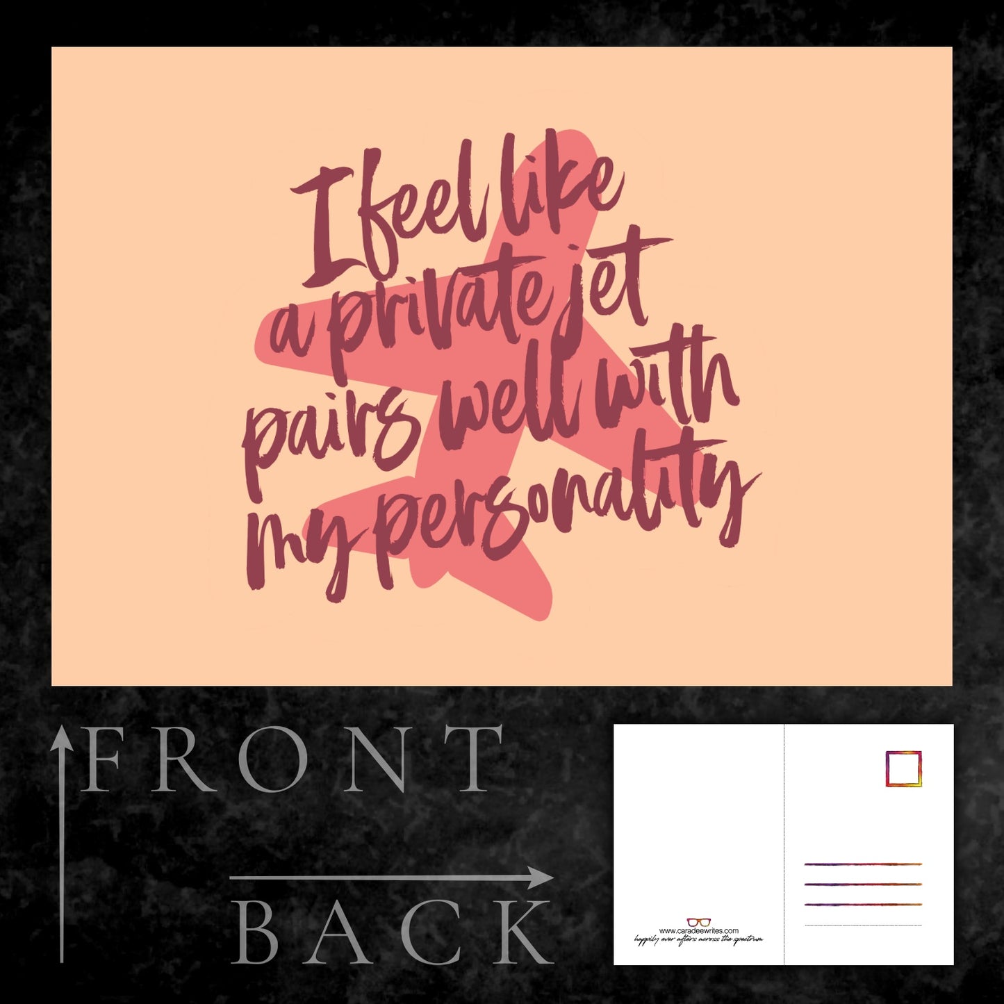 Postcard - Private jet personality - Hillcroft quote