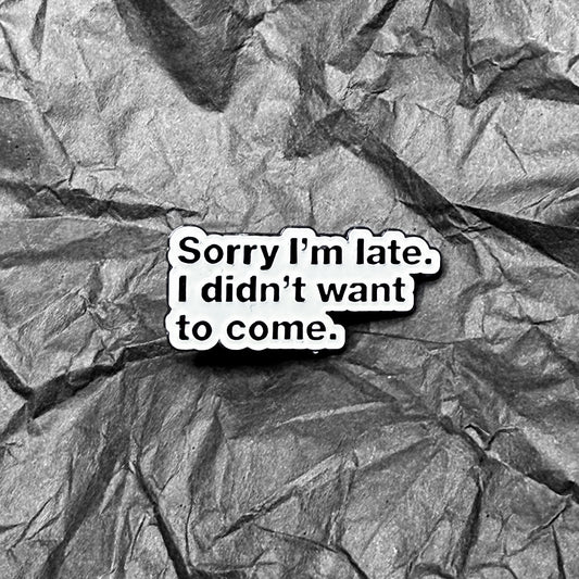 Pin - Sorry I'm late, I didn't want to come.