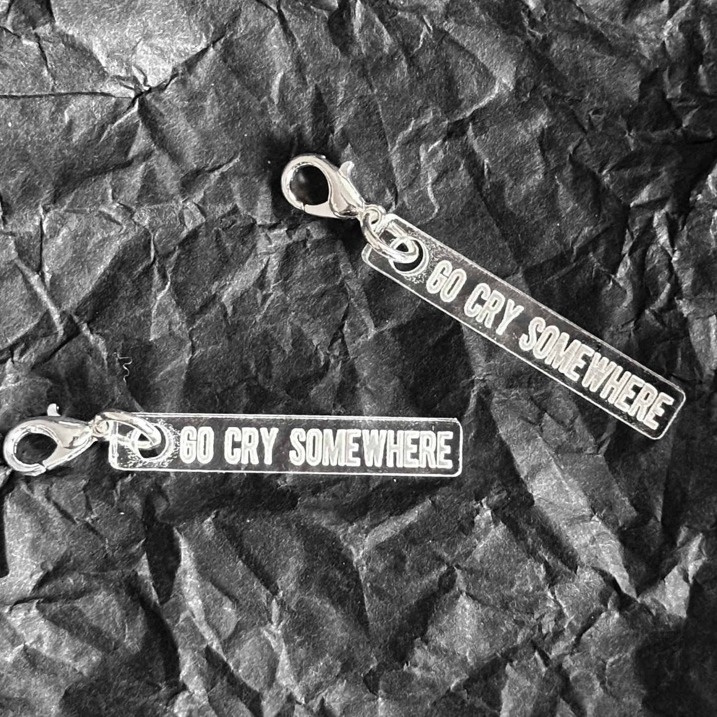 SALE! - Necklace charm - Go cry somewhere - River Tenley