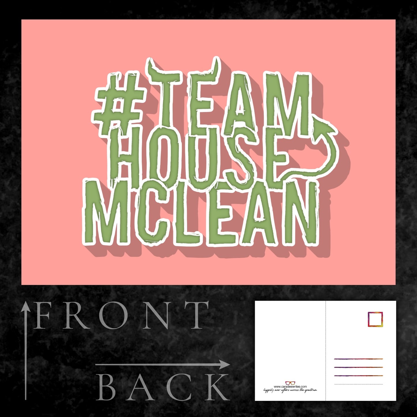 Postcard - Team House Mclean - Pink and green